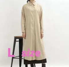 SHOO-LA-RUE シューラルー 衿付き ロングシャツワンピース ベージュ