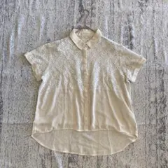 n2682 ローリーズファーム シアーブラウス レース 半袖 羽織り 白 夏