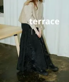 【美品】terrace オーガンジー ギャザー フレアースカート