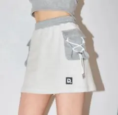 Darich スウェット ミニスカート ライニング 美脚 グレー 韓国
