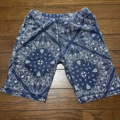 キッズ ハーフパンツ ネイビー ペイズリー柄