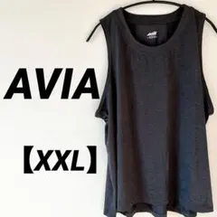 【大きいサイズ】AVIA アヴィア タンクトップ XXL 黒 メッシュ 吸汗速乾
