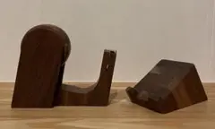 Latree ラトレの①テープカッター➕②モバイルスタンド　ウォールナット無垢材