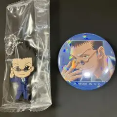 HUNTER×HUNTER レオリオ　缶バッジ　ラバーストラップ