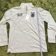 新品LLサイズ　フィラゴルフメンズ薄手あい裏起毛ハーフジップ長袖シャツ　グレー