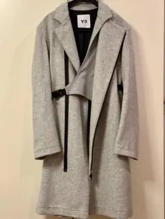 Y-3 グレー アシンメトリックロングコート XS/Sのサムネイル