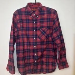 KARL HELMUT 長袖チェックシャツ　赤　Ｍ　⑤