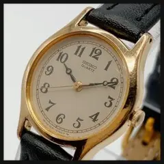 【新電池】SEIKO セイコー★腕時計 レディース クオーツ ラウンド ゴールド