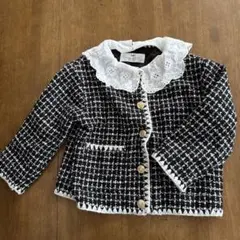 H&M 付け襟ツイードジャケット　2-4Y 90-100cm