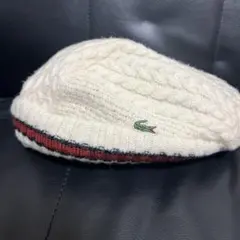ラコステ ハンチング帽 ニット帽 ケーブル編み 男女兼用フリーサイズ