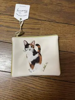 猫刺繍 ポーチ