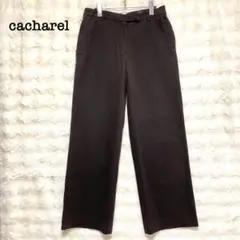 キャシャレル　ワイドパンツ　ダークブラウン　【M】　フランス製　きれいめ　上品