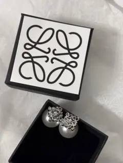 シルバー パールクリスタルピアスのサムネイル