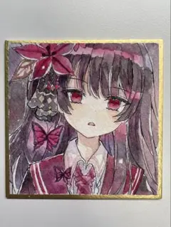 魔法少女ノ魔女裁判　二階堂ヒロ　手描きイラスト　ミニ色紙