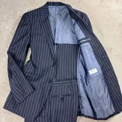 オリヒカ　セットアップ　ビジネススーツ　ネイビー　ストライプ　大きいサイズ