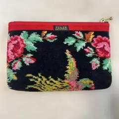 ☆FEILER 花柄刺繍ポーチ 約20cm 新品未使用品☆