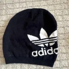 adidas ニット帽 S/M 黒/白