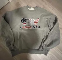 I LOVE USA グレー スウェット Jerzees