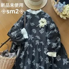 【新品未使用】サマンサモスモス＊前後着草花総刺繍ワンピース
