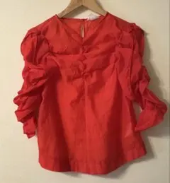 ギャザー ジョーゼット ブラウス トップス ドレープ H&M 36 サイズ