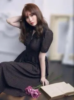 herlipto Striped Midi Dress