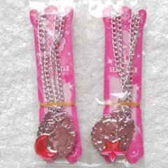 セボンスター カメオ パープルメッキ ピンク石 星 月 ペアフレンズセボンスター