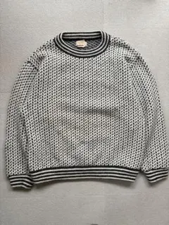 L.L.Bean ノルウェー製 バーズアイニット L 80s