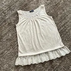 pour la frime アイボリー レース付きタンクトップ