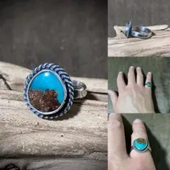 キングスマナッサターコイズ　シルバーリング　指輪　13号#インディアンジュエリー