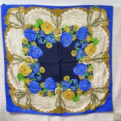 LANVIN 花柄　シルク　大判スカーフ　イタリア製