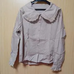 merlot レース付きモカ色コットンシャツのサムネイル