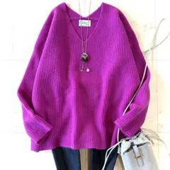 美品 ジャーナルスタンダードレリューム ふわふわカシミヤ100%Vネックニット