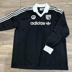 アディダス　フットボール長袖シャツ　Ｍ－Ｌ　ラガーシャツ