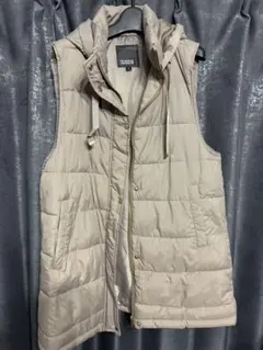 HK WORKS LONDON キルティング　中綿ロングベスト M グレージュ