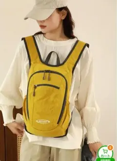 新品送料無料折りたたみ式マスタード色撥水加工メンズ、レディース兼用ボディバッグ②