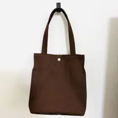ブラウン帆布トートバッグ 花柄裏地