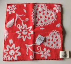 Vivienne Westwood 花とハート模様 タオルハンカチ