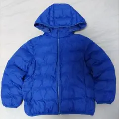 【匿名配送！】UNIQLO フード付きダウンコート 130サイズ 青