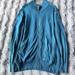 BURBERRY BLACK LABEL ドライバーズニット ターコイズブルー