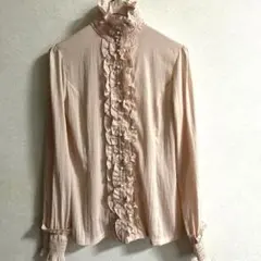 【美品】SCOT CLUB スコットクラブ パール風ボタン フリルブラウス