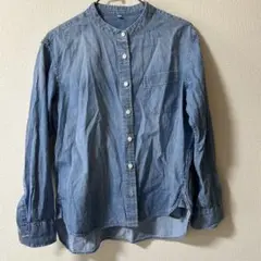 無印良品　ノーカラーデニムシャツ