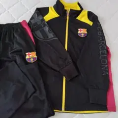 【美品】150サイズFC Barcelona ジャージセット 黒/黄色/赤