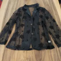 【atelier eiko】花柄レース　シースルージャケット　長袖シャツ