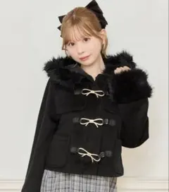 ファー付きフード ダッフルコート風ジャケット