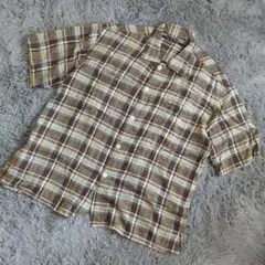 ★b361 ニコアンド NIKOAND…【④】チェック柄シャツ 綿100％