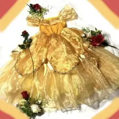✨美品✨美女と野獣ベルドレス130コスプレハロウィンディズニープリンセス