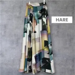 【HARE】ハレ　フォトコラージュスカート　マルチカラー　F フレアスカートのサムネイル