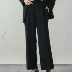 【新品】ウツクシルエットWクロスイージーストレートパンツ/ブラック M