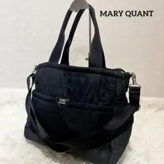 マリークワント　トートバッグ　2way キルティング　マザーズバック A4 黒