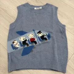 美品　familiar 飛行機柄 ベスト 110